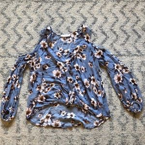 Lush cold shoulder lightweight blouse